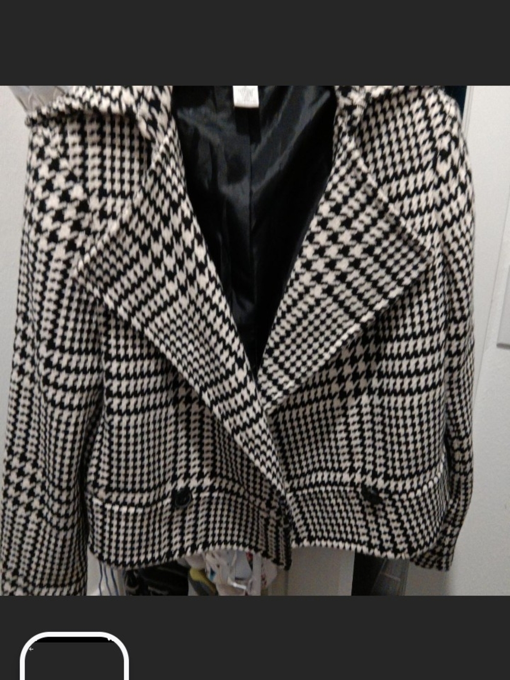 NEW Liz Claiborne Womens Black & White Houndstooth Jacket - NWOT